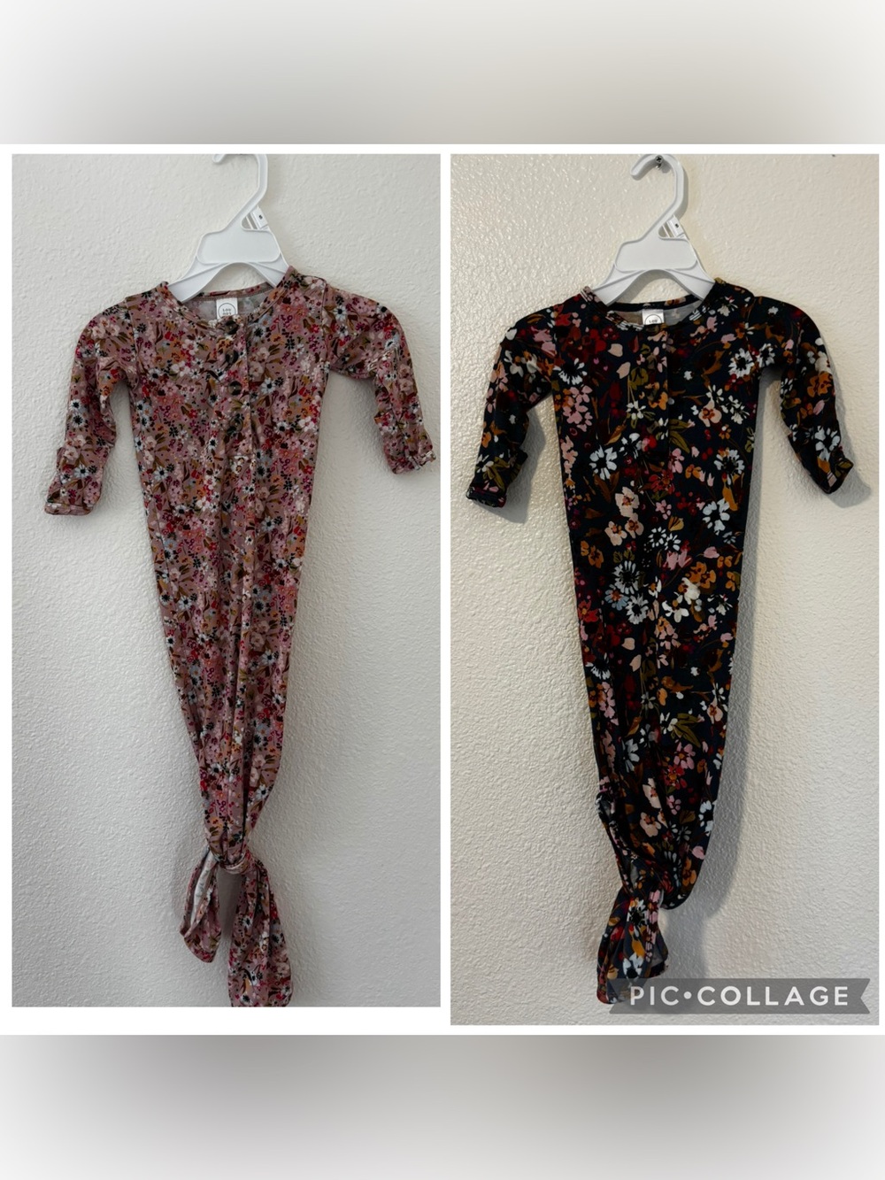 Lou Lou & Company Floral Knot Gowns - Pink and Black BUNDLE